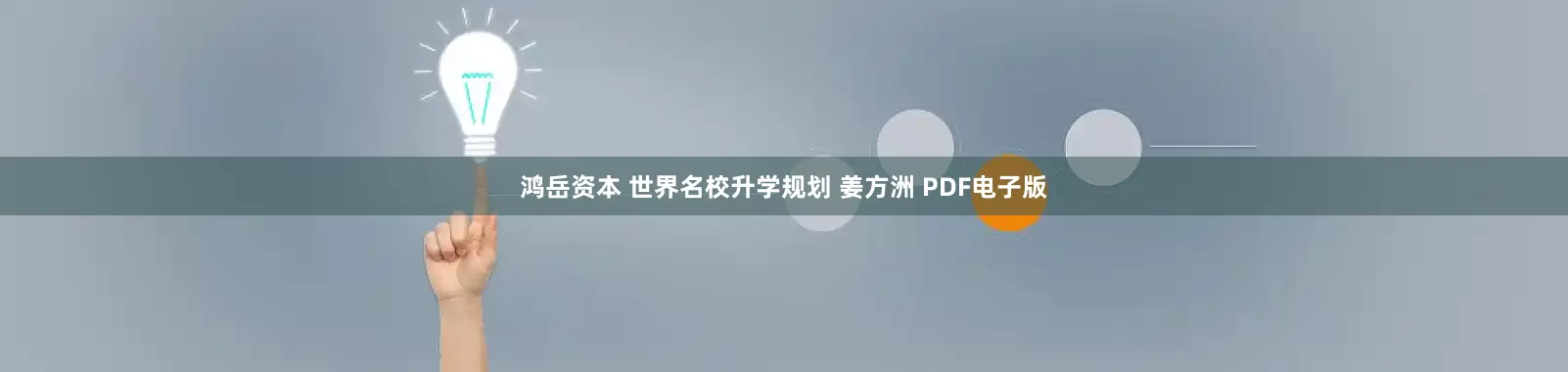鸿岳资本 世界名校升学规划 姜方洲 PDF电子版